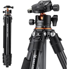 K&F Concept A234A1 Camera Tripod, Compact to Carry DSLR Tripod with Monopod Function, Tripod with Ball Head and Quick Release Plate