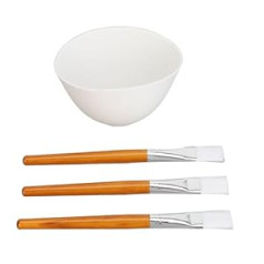 ‎Socobeta Multifunctional Face Mask Mixing Tool Set with Wooden Brush, Reusable Silicone Bowl for Homemade Face Masks, Oils, Moisturizers