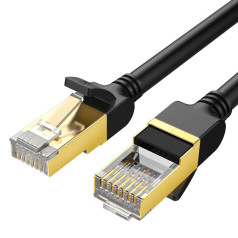 Kabeļa tīkla plākstera vads LAN RJ45 Cat 7 STP 10Gbps 2m melns