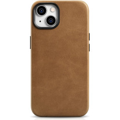 Icarer iPhone 14 magnētiskais ādas maciņš ar MagSafe Oil Wax Premium Leather Case gaiši brūnu