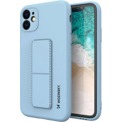 Silikona maciņš ar statīvu priekš Samsung Galaxy A32 5G Kickstand Case gaiši zilā krāsā