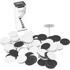 Sonew Pack of 100 replacement sandpaper discs, callus remover tool, sandpaper pad, sandpaper discs for electric foot file and 1 piece shaft pedicure tool replacement accessories (φ35 mm)