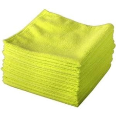 Pack of 20 Yellow Genuine Exel Brand Magic Cleaning Cloths. Chemical Free. Anti Bacterial Microfiber Cloths for Amazing Smear Free Wiping.