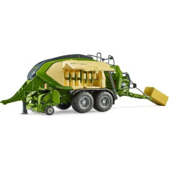 bruder 02033 - Krone Big Pack 1290HDP VC with 2 Block Bales Agriculture Baler Farm Farm Field Work Harvesting Machine Tractor Accessories Trailer Straw Hay Press Bale Winder 1:16