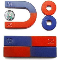 Magnets for Physics/Science, Magnet Kit for Education, Science, Experiment Tools Includes Rod/Ring/Horseshoe/Compass Magnets