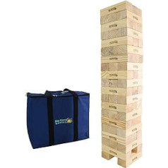 Big Game Hunters - Mega Hi-Tower in Bag - Giant Wobble Tower Pine Block Game Giant 0.9 m to Maximum 2.3 m Tower Block Wood Game - Big Game Hunter