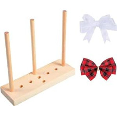 Jieddey Bow maker for ribbon, wooden bow maker for ribbons, bow making, tool with instructions, party decorations, corsages, wreaths, crafts