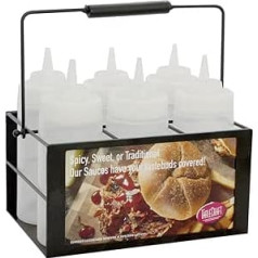 Tablecraft SBC6 Powder Coated Bottle Container 6 Compartments Black