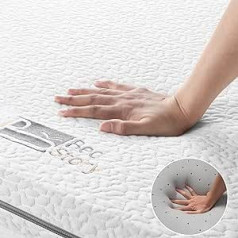 BedStory Topper 150 x 190 cm Bamboo Charcoal Topper Viscoelastic Mattress Anti-Dust Mite and Breathable Mattress Topper with Removable and Washable Cover