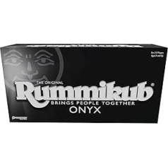 Rummikub Onyx Edition - Sophisticated Set of Unique Black Rummikub Tiles and Vibrant Engraved Numbers by Pressman, Multi-Colour