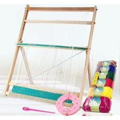 Xzbling Wooden Loom Set, Wooden Loom Set, School Loom for Weaving and Designing, Suitable for Children and Beginners, Also A Great Gift Idea 49 x 64 x 3 cm