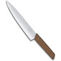 Victorinox, Swiss Modern Professional Carving Knife, Extra Sharp Blade, Straight Cut, 20 cm, Elegant Wooden Handle, Stainless Steel, Brown