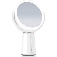 Fancii LED Illuminated Cosmetic Mirror with 10X/1x Magnification, USB Rechargeable - Double-Sided Makeup Mirror, Dimmable Light, Adjustable Brightness, Large Shaving Mirror (Nova)