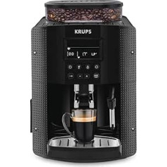 Krups Essential Coffee Machine Bohnenmühle Espresso-Kaffeemaschine LCD-Display Automatische Reinigung schwarze Cappuccino-Dampfdüse YY8135FD