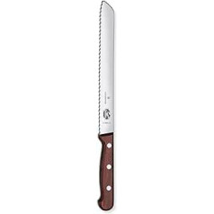 Victorinox, Wood, Profi Brotmesser, Extra Scharfe Klinge, Wellenschliff, 21 cm, Edler Holzgriff, Rostfreier Stahl, braun