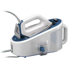 Braun CareStyle 5 Steam Ironing Station IS 5145 WH - Steam Iron with FreeGlide 3D Soleplate & Eco Function, 2400 Watt, Steam Boost 400 g/min, 2 L Water Tank, Blue/White