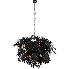 Reality Leuchten Leavy R10464032 Pendant Light Metal Black Plastic Shade Black Gold Excl. 4x E14