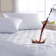Extra Deep Quilted Waterproof Ultra Absorbent Hotel Quality Breathable Hypoallergenic Ultra Soft Dust Mite Proof Mattress Topper Double King Super King Size (Single)