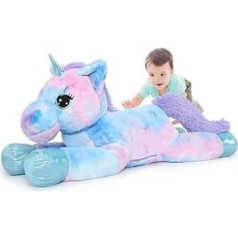 MorisMos Large Unicorn Plush Toy XXL 80 cm Lilac Soft Giant Unicorn Stuffed Toy Gifts Girls Birthday Christmas