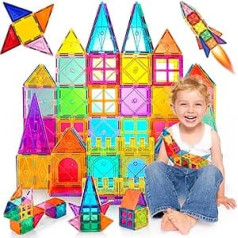 Magnetische Konstruktion, Ziegel, Spielzeug, 80 Stück, Kinder, Lernspielzeug, Lernspielzeug, Geschenk für Jungen und Mädchen, magnetisches Spielzeug, stärker, Bau- und Konstruktionsspielzeug