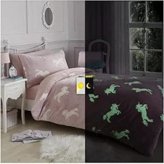 GC GAVENO CAVAILIA Glow in the Dark Fleece Unicorn Duvet Cover Teddy Bedding Set Single Warm Fluffy Multicolor