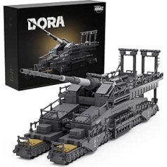 Nifeliz Railway Gun Military Clamping Blocks, Dora German Heavy Artillery Model Collectible WW2 Rail Gun, Gift for Adults Men (2355 Pieces)
