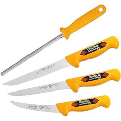 EIKASO Solingen Germany 4-Piece Professional Knife Set 2112G, Suitable as a Butcher Knife, Butcher's Knife, Butcher Knife, Boning Knife and Chef's Knife Made of Molybdenum Steel 1.4116 for