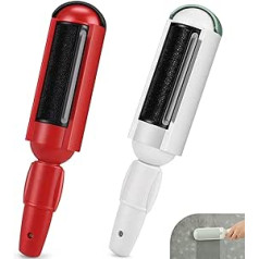 Honeuen Pet Hair Remover Roller, 2 Pieces, Reusable Pet Hair Removal Brush, Reusable and Washable, Animal Fur Remover for Carpet, Furniture, Clothes, Laundry, Sofa (Green and Red)