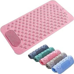 OLIYA Bath Shower Mat Massage Foot Pad Foot Wash Pad Machine Washable Bathroom Mat (Pink)