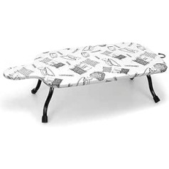 Duwee Table Ironing Board, Small Ironing Board with 100% Cotton Cover, Foldable Legs and Compact, Ideal for Travel, Caravan and Apartments, 77 x 40 cm