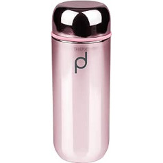 DrinkPod Double-Walled Metallic Insulated Stainless Steel Flask - 200 ml, 6 Hours Hot/Cool Leak-Proof BPA-Free, Metallic Pink, Travel Mug, Drinking Bottle, On the Go Drinking