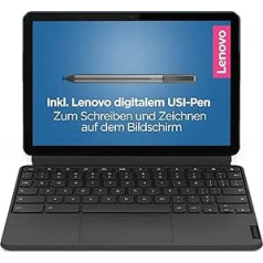 Lenovo IdeaPad Duet Chromebook (10.1 Inches, 1920 x 1200, Full HD, Wideview, Touch), Tablet PC (MediaTek P60T, 4GB RAM, 64GB eMCP4x, WLAN, ARM Mali-G72 MP3 GPU, Chrome OS), Blue/Grey, Includes Lenovo USI Pen