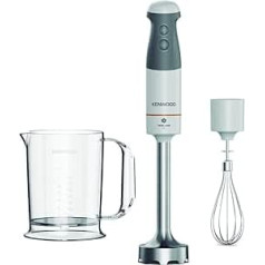 Kenwood HBM40.002WH Hand Blender with Whisk and Measuring Cup, Turbo Function, SureGrip Technology, 850 W Motor, White/Grey