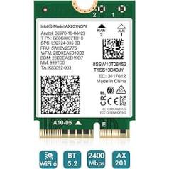 Nicgiga WiFi 6 Wireless Card Intel AX201 NGW M.2: CNVio2, Bluetooth 5.2, 2400Mbps Network Adapter for Laptop Support Windows 10/11 (64bit) Only Available with Gen 10+ CPU