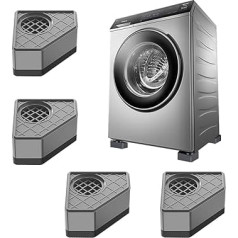 ‎Dsplopk Dsplopk Anti-Vibration Mat Washing Machine, Pack of 4 Vibration Dampers, Washing Machine Foot Pads, Anti Slip Vibration Damper Pads, Foot Pads for Non-Slip and Noise Reducing (Grey 4.5 cm)