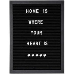 levandeo Wooden Letter Board 30 x 40 cm, Oak and Fabric Letter Board, Memo Board, Wall Decoration