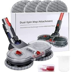 Kraftline Mop Attachment for Dyson V7, V8, V10, V11, V15 - Electric with Water Tank, 6 Replacement Pads, Control Clamp - Wet Mopping & Vacuuming - Accessories for Dyson Vacuum Cleaner