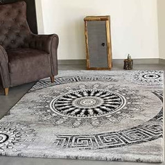 VIMODA Classic Rug, Living Room, Bedroom, Patterned Circle, Very Tightly Woven, Mottled, Ornaments, Pattern In Brown, Beige, Black, Top Quality
