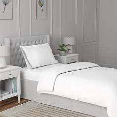 Purity Home Single Duvet Cover Set, 100% Cotton, 135 x 200 cm, 300 Thread Count, Organic and Eco-Friendly, 2-Piece Percale Weave Bedding Sets, Duvet Covers for Single Bed with