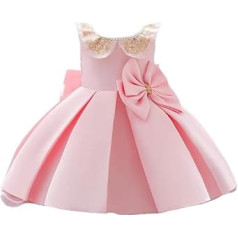 Zahur Newborn Christening Dress Half Sleeve Lace Christening Dress, pink, size 90=2-3Y