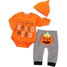 Halloween Baby Boy Clothing My First Halloween Ruffle Outfit with Hat and Long Trousers Set 3-Piece