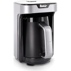 Fakir Kaave Mono Turkish Mocha Machine, Coffee Machine with 4 Cup Capacity, Simple One-Touch Control System, 535 Watt, Silver