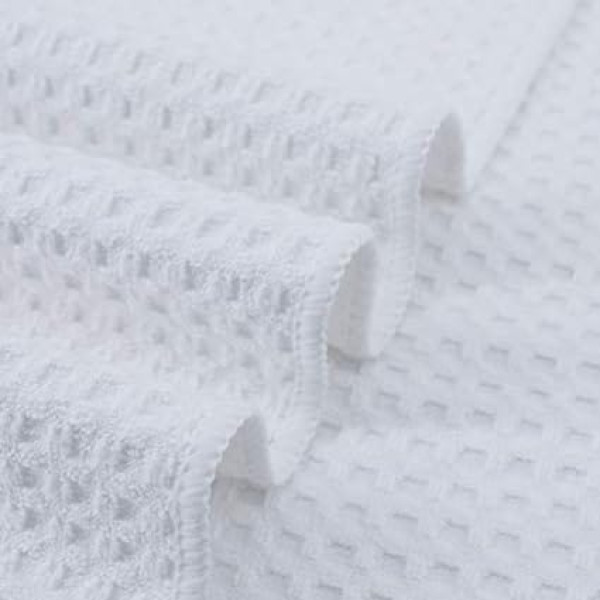 Polyte - Premium Microfibre Tea Towels - Waffle Structure - Pack of 8 (White, 40 x 71 cm)