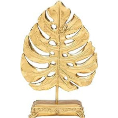 Kare Design Decorative Object Monstera Leaf Figurine, Gold, Item Height 18 cm