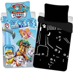 BrandMac Paw Patrol Glow in the Dark Effect Duvet Cover 200 x 135 cm 80 x 80 cm 100% Cotton Glow in the Dark