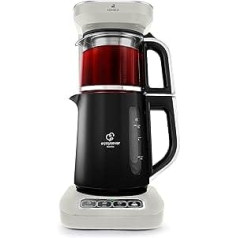 Karaca Çaysever Robotea Pro 4-in-1 Talking Automatic Glass Tea Maker and Filter Coffee Brewing Machine 2500 W Tea Maker, Starlight, Tea Maker, Turkish Tea Pot, Turkish Traditional Tea