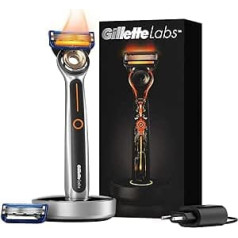 Gillette Labs Heated Razor for Men Basic Kit with Razor Replacement Blade Charging Station Smart Socket