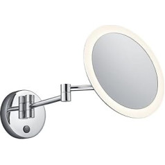 Trio Leuchten LED Bad Wandspiegelleuchte 282990106 View, Metall chromfarbig, Acryl weiß, 3 Watt LED, Touch Schalter, 36 x 21.6 x 21.6 cm