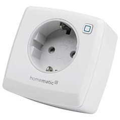 Homematic IP Smart Home Switching / Measuring Socket, the Socket Measures Power, Digital Adapter Plug, Control via the App, Alexa & Google Assistant, Energy Saving, 157337A0