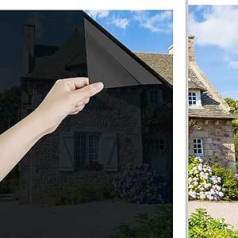 Ohmywor Mirror Film Window Privacy Window Film Sun Protection Heat Protection Self-Adhesive UV Protection Heat Insulation Window for Office and Home Black 60 x 500 cm
